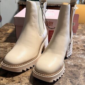Sam & Libby Ivory Chunky Chelsea Lug Booties